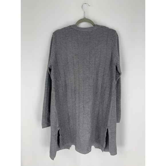 QED London Longline Open Front Cardigan Womens XS Grey Pockets New Long Sleeves - Picture 7 of 7